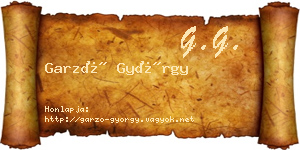 Garzó György névjegykártya